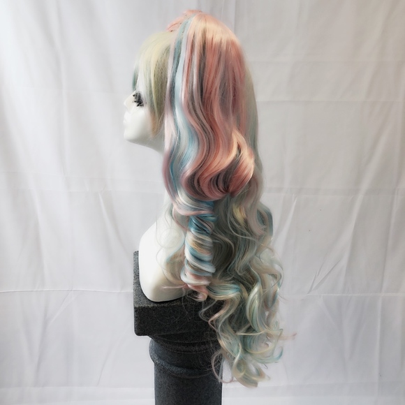 New pastel long pigtail wig curly cosplay anime main image 7